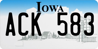 IA license plate ACK583