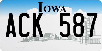 IA license plate ACK587