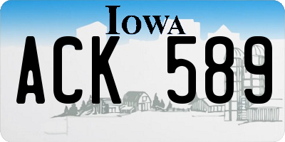 IA license plate ACK589