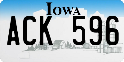 IA license plate ACK596