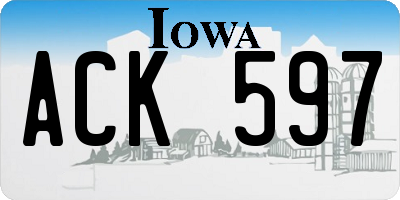 IA license plate ACK597