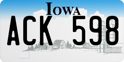 IA license plate ACK598