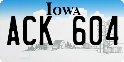 IA license plate ACK604