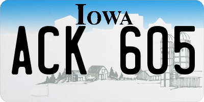 IA license plate ACK605
