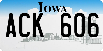 IA license plate ACK606