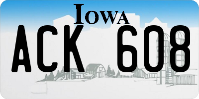 IA license plate ACK608