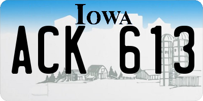 IA license plate ACK613