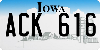 IA license plate ACK616