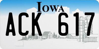 IA license plate ACK617