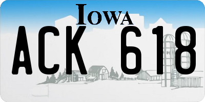 IA license plate ACK618