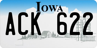 IA license plate ACK622