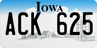 IA license plate ACK625