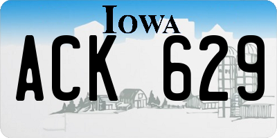 IA license plate ACK629