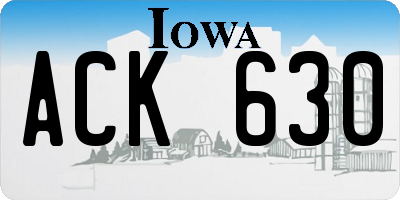 IA license plate ACK630