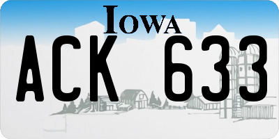 IA license plate ACK633