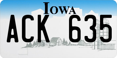 IA license plate ACK635