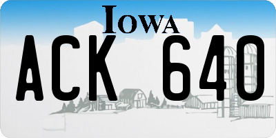 IA license plate ACK640