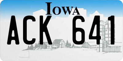 IA license plate ACK641