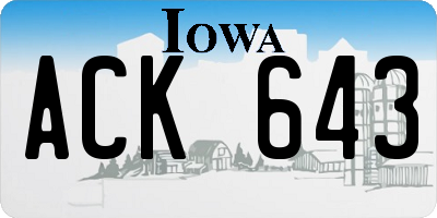 IA license plate ACK643