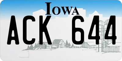 IA license plate ACK644