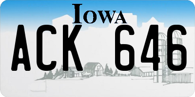 IA license plate ACK646