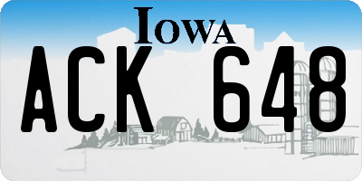 IA license plate ACK648