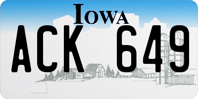 IA license plate ACK649