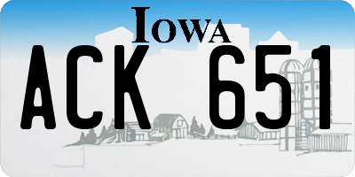 IA license plate ACK651