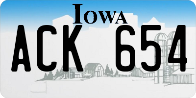 IA license plate ACK654