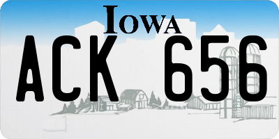 IA license plate ACK656