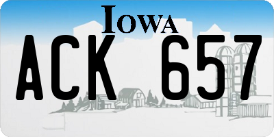 IA license plate ACK657
