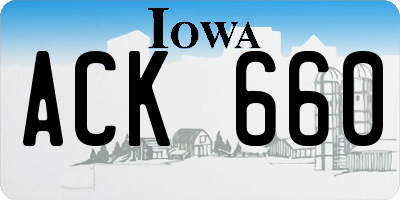 IA license plate ACK660