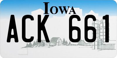 IA license plate ACK661