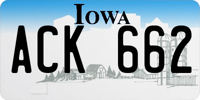 IA license plate ACK662