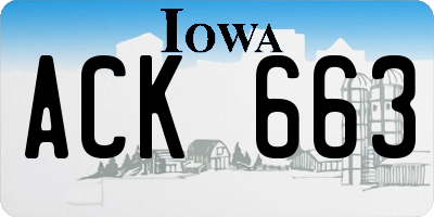 IA license plate ACK663