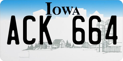 IA license plate ACK664
