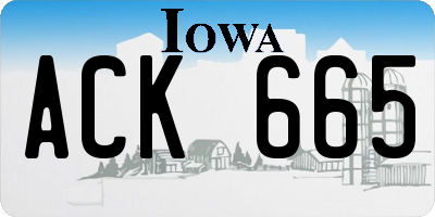 IA license plate ACK665