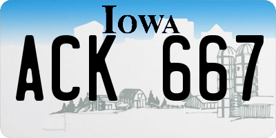 IA license plate ACK667
