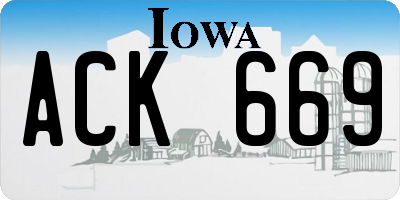 IA license plate ACK669