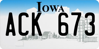 IA license plate ACK673