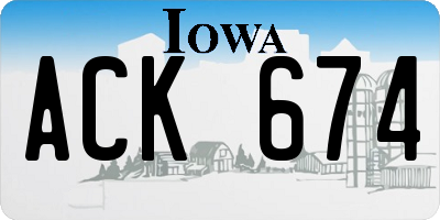 IA license plate ACK674