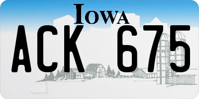 IA license plate ACK675
