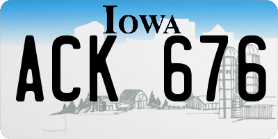 IA license plate ACK676