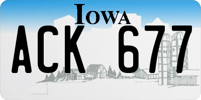 IA license plate ACK677