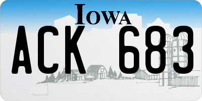 IA license plate ACK683