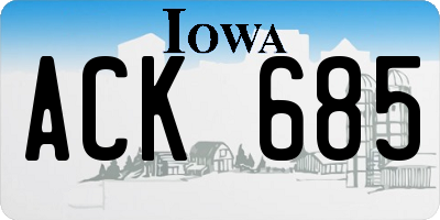 IA license plate ACK685