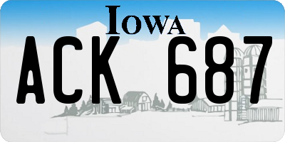 IA license plate ACK687