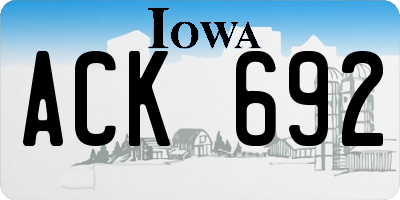 IA license plate ACK692