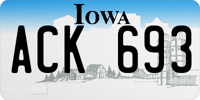 IA license plate ACK693