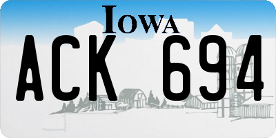 IA license plate ACK694